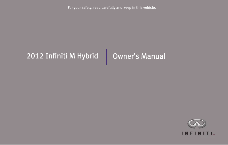 Page n°1 - Manuel utilisateur Infiniti Q70 Hybrid (2012)