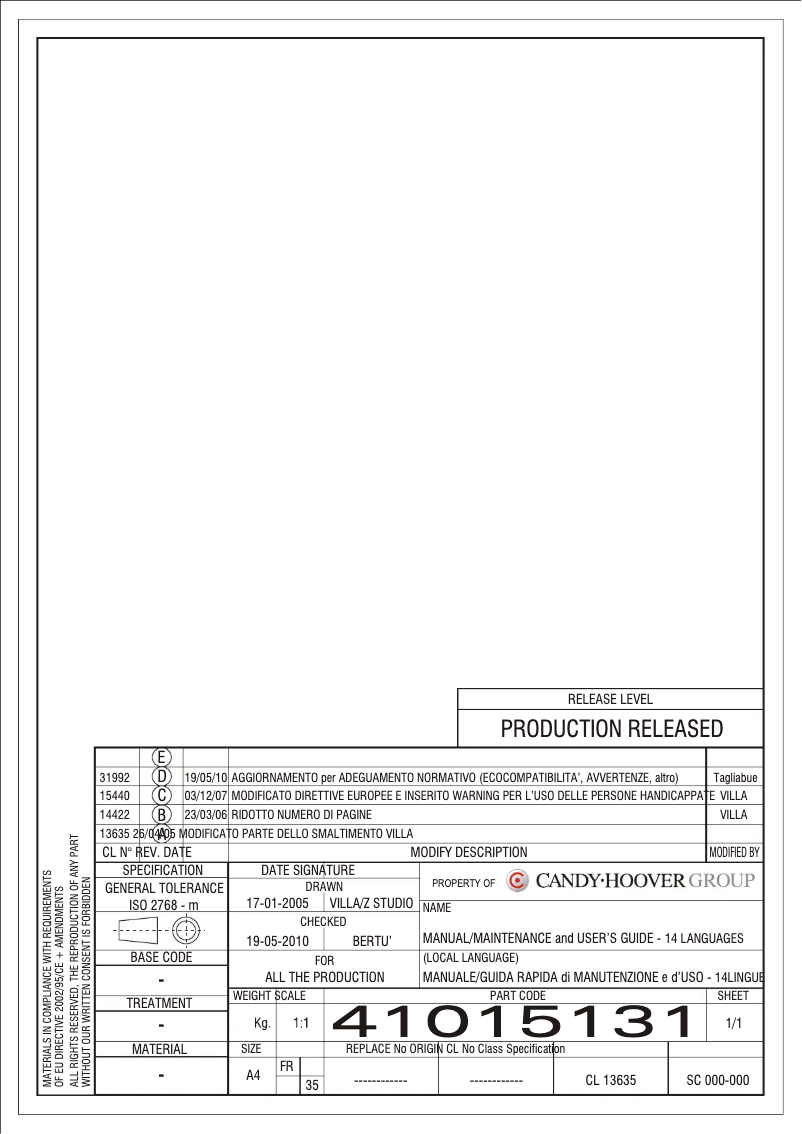 Image de la première page du manuel de l'appareil RBDP 2653