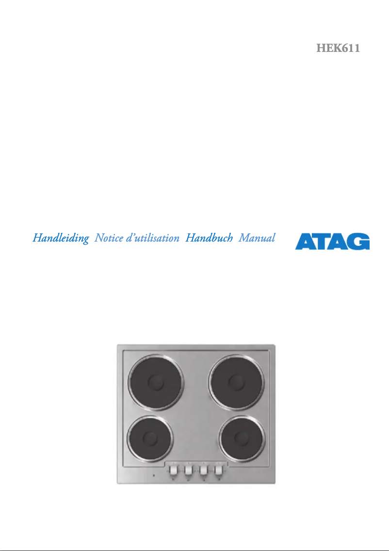 Page n°1 - Manuel utilisateur Atag HEK6115U