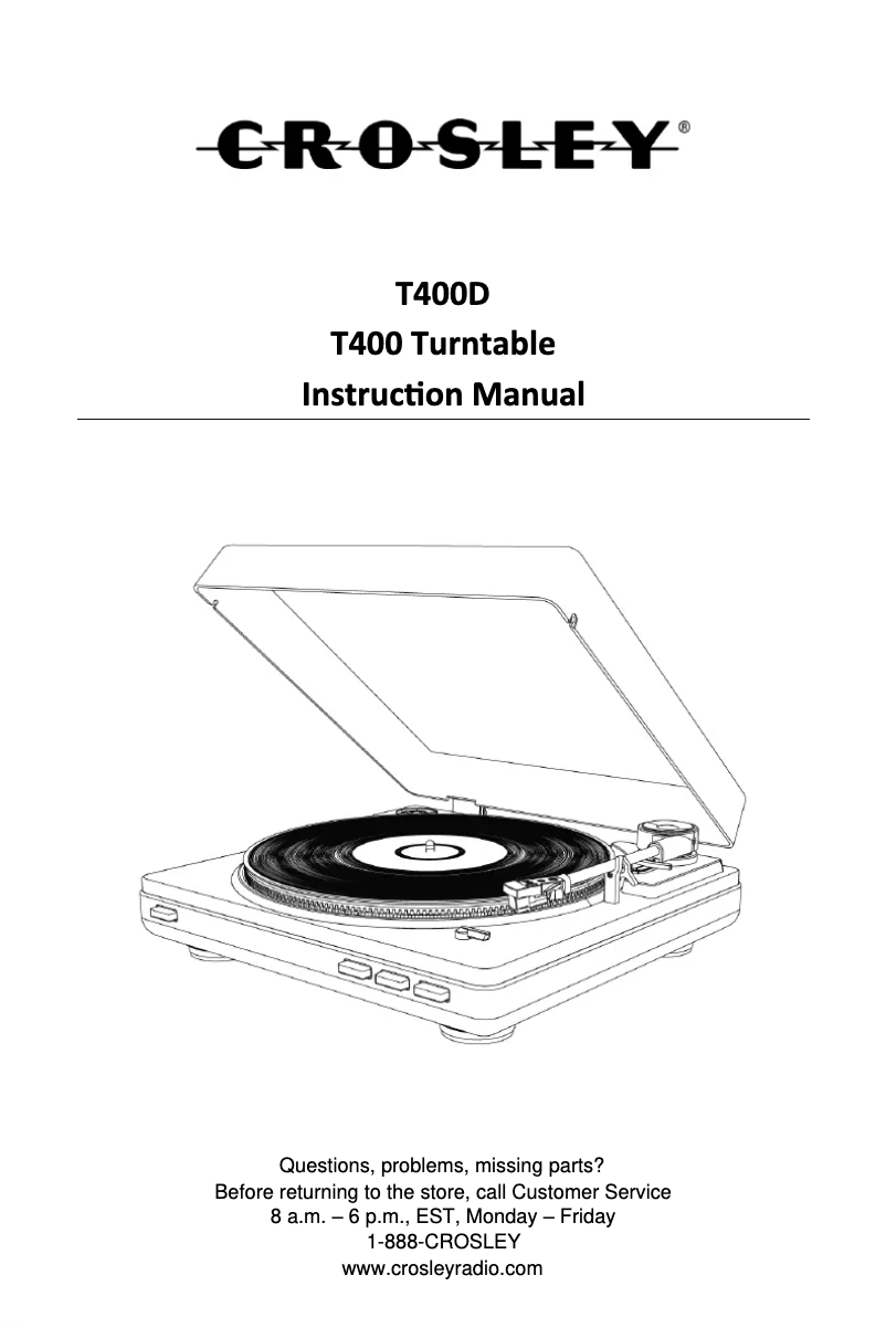 Page n°1 - Manuel utilisateur Crosley T400D