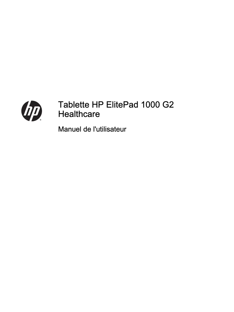 Page 1 de la notice Manuel utilisateur HP ElitePad 1000 G2 Healthcare