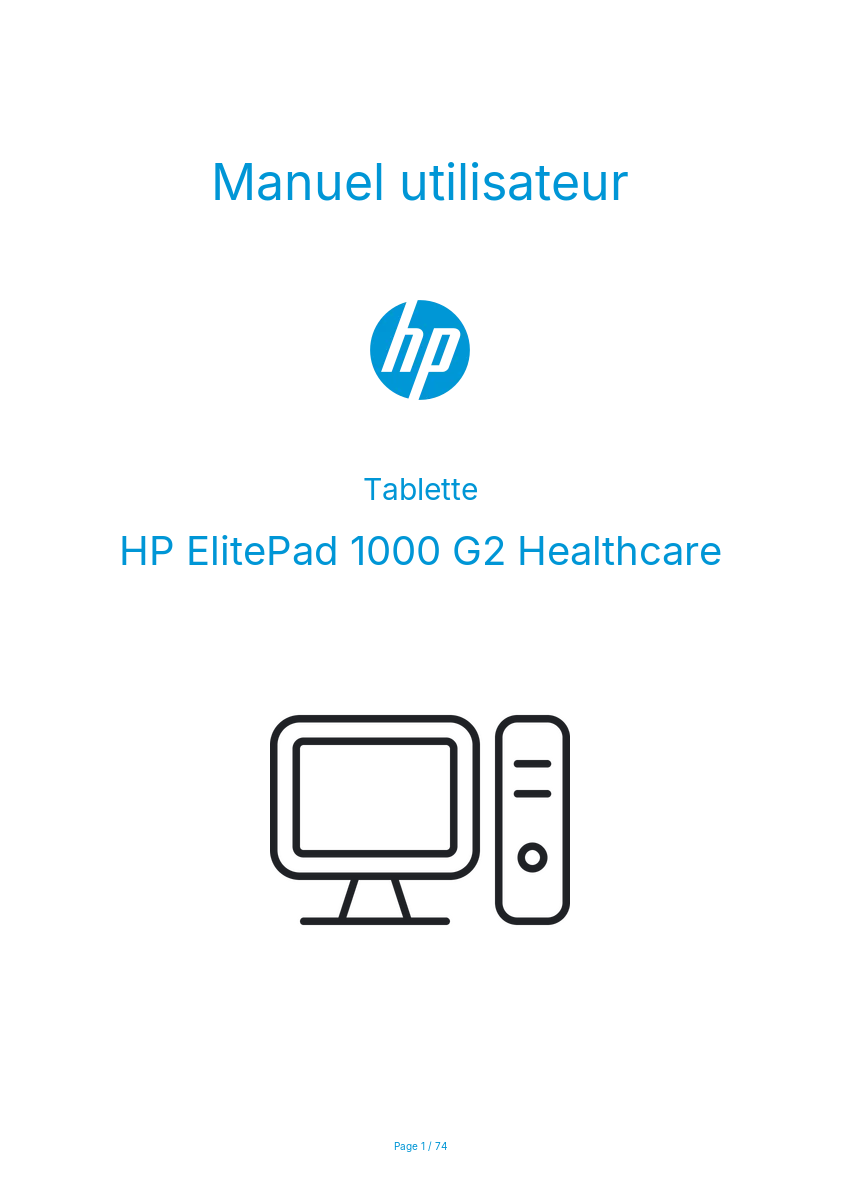 Image de la première page du manuel de l'appareil ElitePad 1000 G2 Healthcare