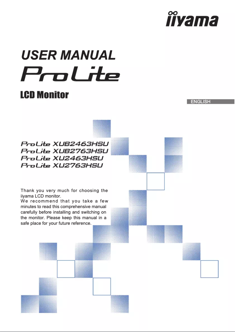 Page 1 de la notice Manuel utilisateur Iiyama ProLite XU2463HSU