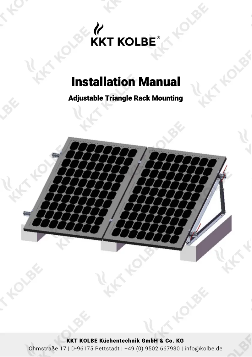 Page n°1 - Manuel utilisateur KKT Kolbe TRI90-15MONTAGESET2B