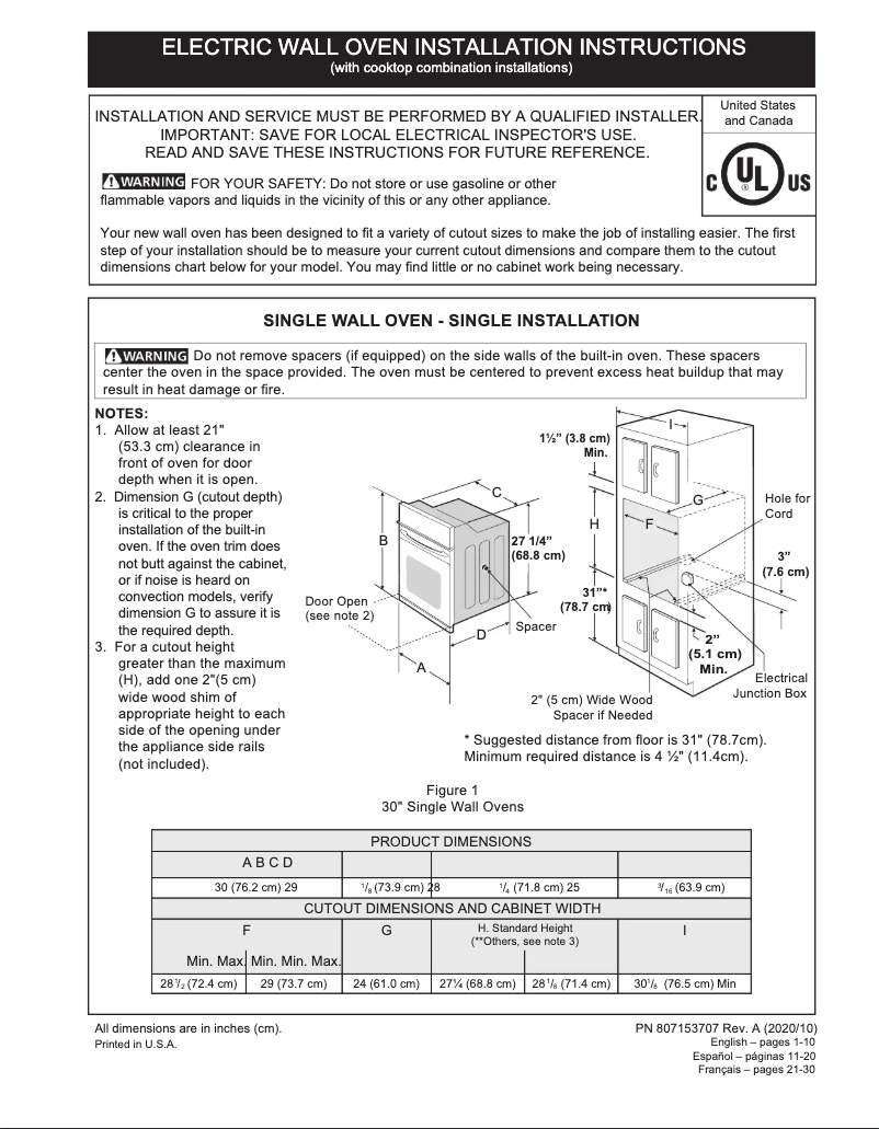 Page 1 de la notice Guide d'installation Electrolux ECWD3011AS