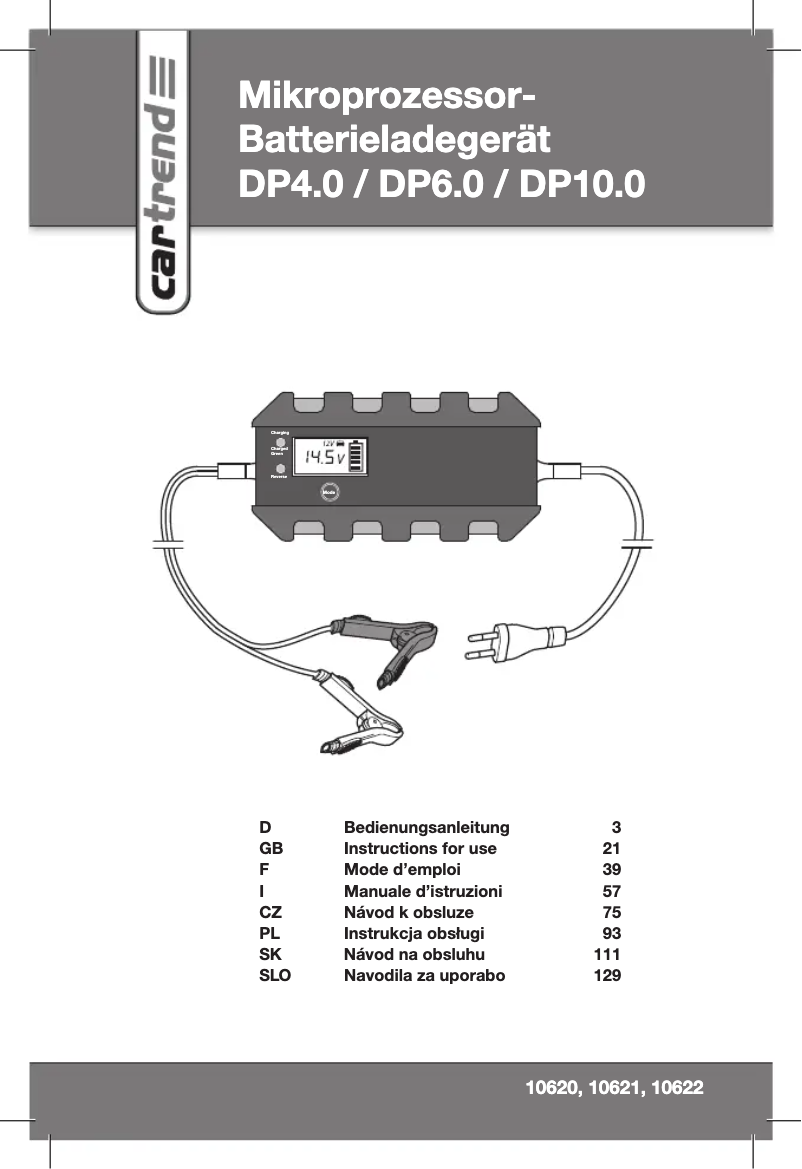 Page 1 de la notice Manuel utilisateur Cartrend DP4.0