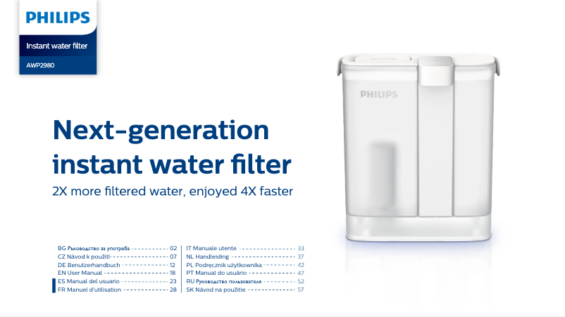 Page 1 de la notice Manuel utilisateur Philips AWP2980