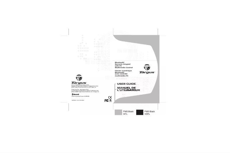 Page 1 de la notice Manuel utilisateur Targus AKP03CA