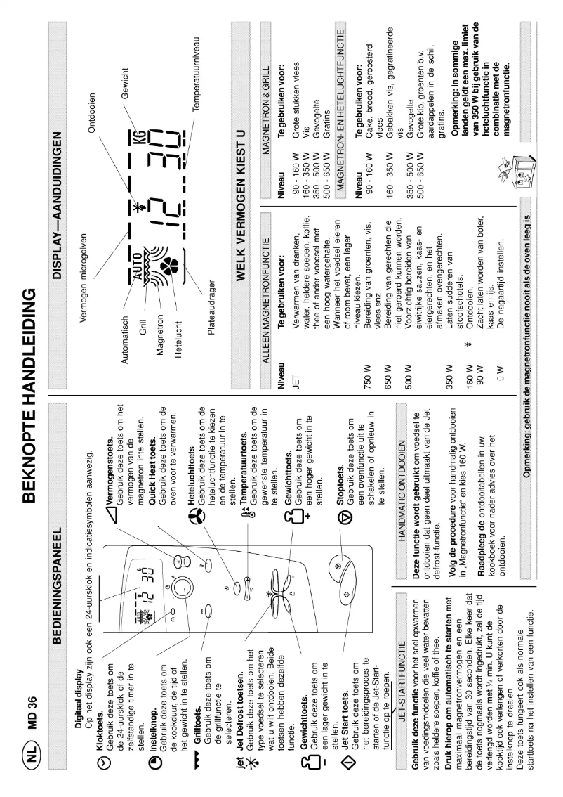 Page 1 de la notice Manuel utilisateur Whirlpool MD 363 WH