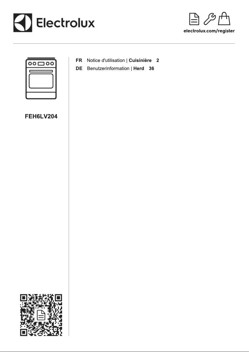Page n°1 - Manuel utilisateur Electrolux FEH6LV204