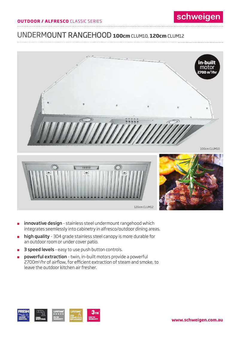 Página 1 del manual Ficha técnica Schweigen CLUM12