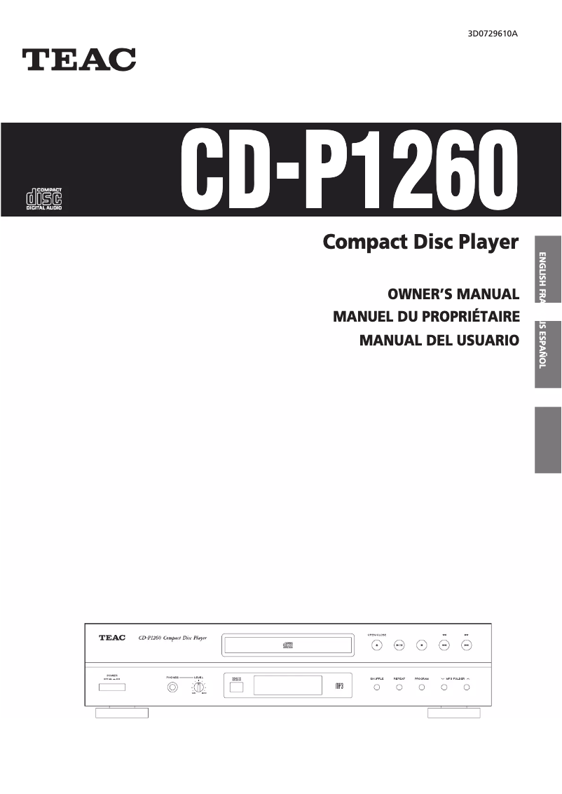 Page n°1 - Manuel utilisateur Tascam CD-P1260