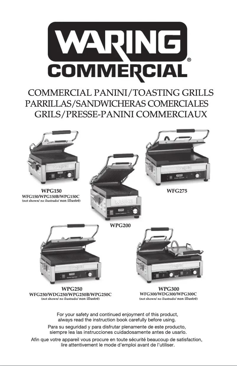 Page n°1 - Instructions / montage Waring Commercial WPG300