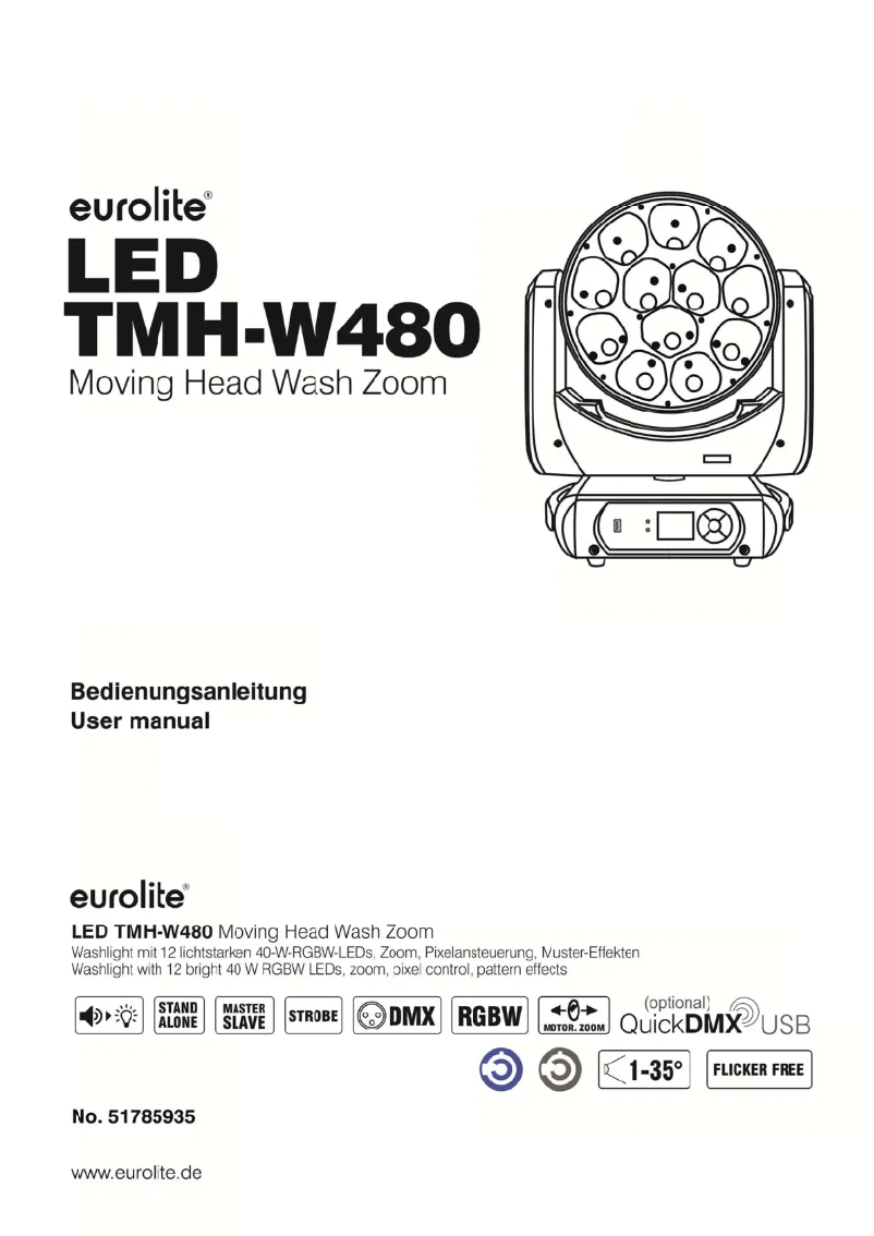 Page 1 de la notice Manuel utilisateur Eurolite LED TMH-W480