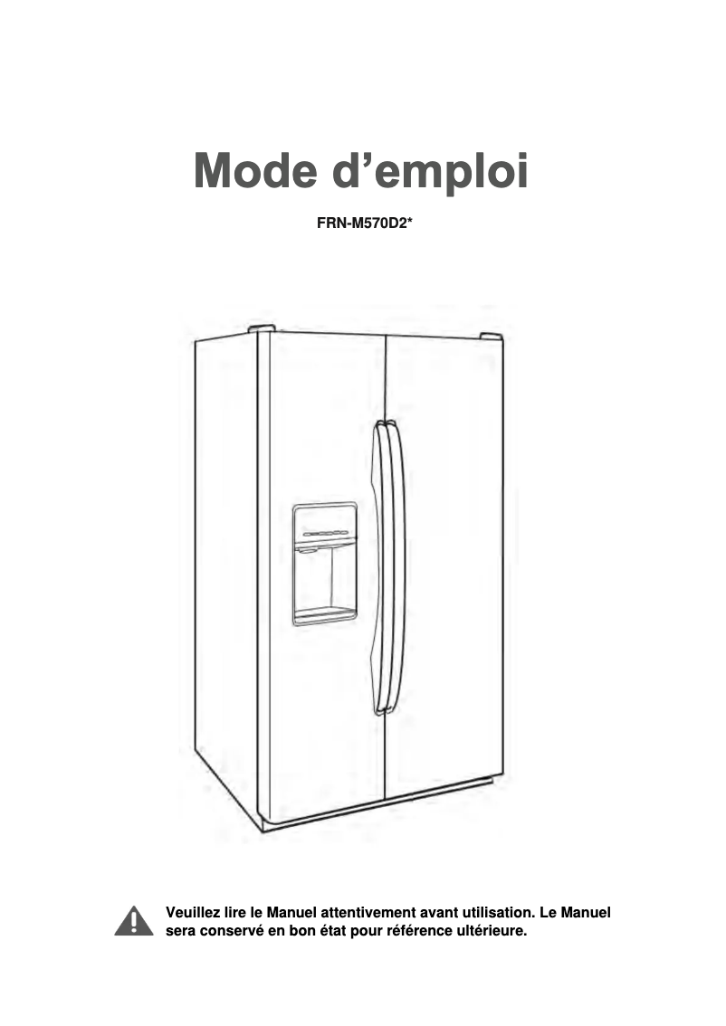 Page 1 de la notice Manuel utilisateur Winia WFRN-M570D2B