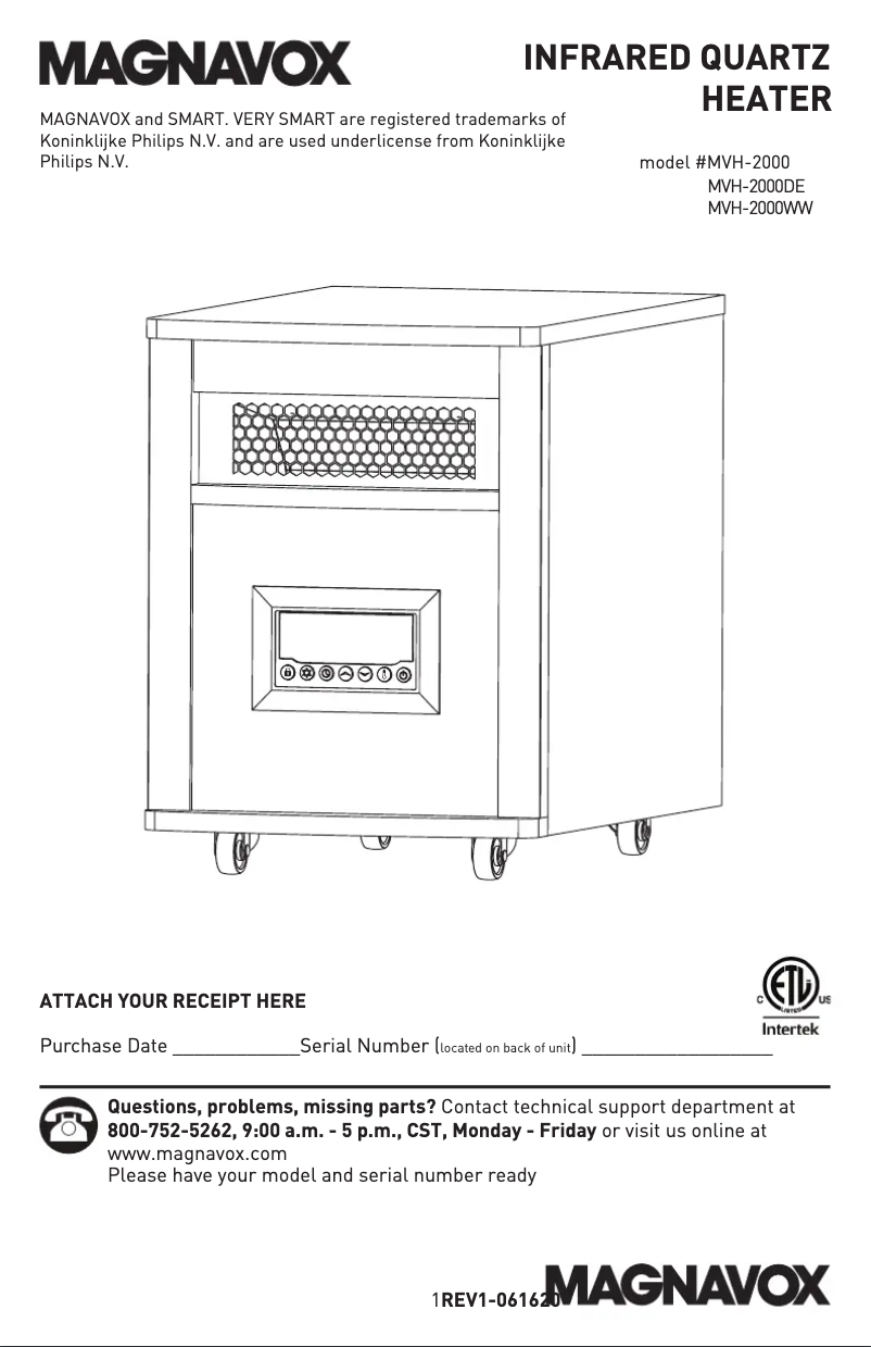 Page 1 of the manual User Manual Magnavox MVH-2000DE