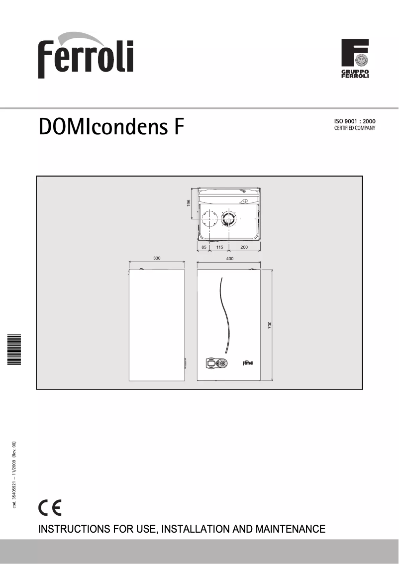Page n°1 - Manuel utilisateur Ferroli DOMIcondens F 24