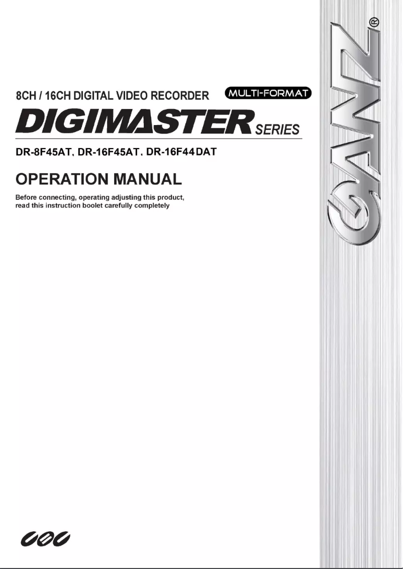 Page n°1 - Manuel utilisateur Ganz DR-8F45AT