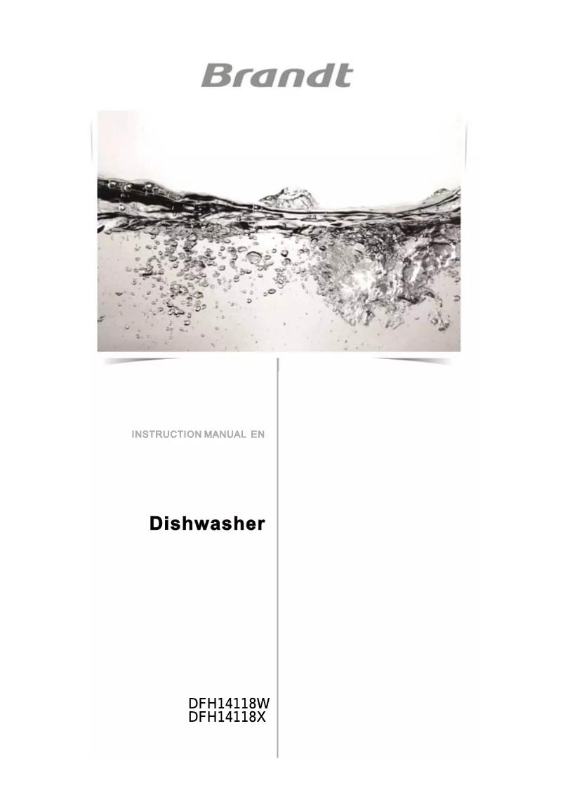 Page 1 de la notice Manuel utilisateur Brandt DFH14118X