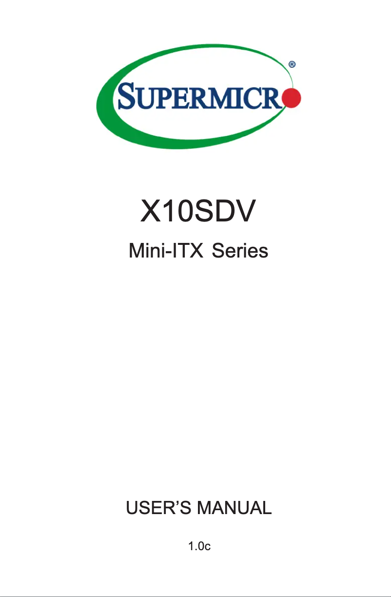 Image de la première page du manuel de l'appareil X10SDV-12C-TLN4F+