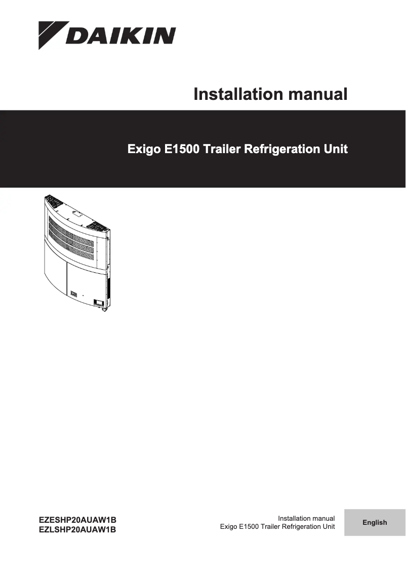 Page 1 de la notice Guide d'installation Daikin EZESHP20AUAW1B