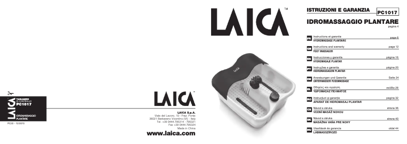 Image de la première page du manuel de l'appareil PC1017