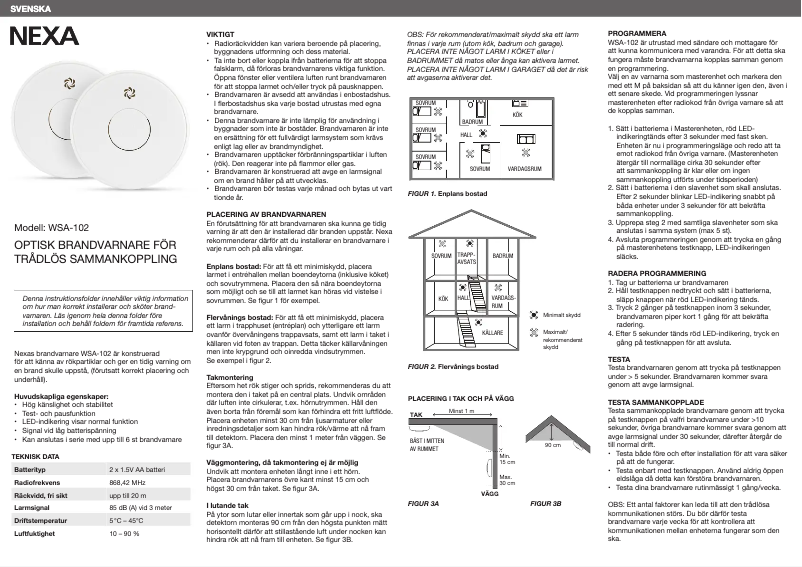 Page 1 de la notice Manuel utilisateur Nexa WSA-102