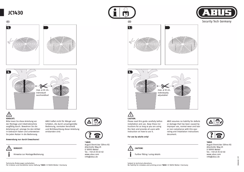Page n°1 - Mode d'emploi Abus JC1430