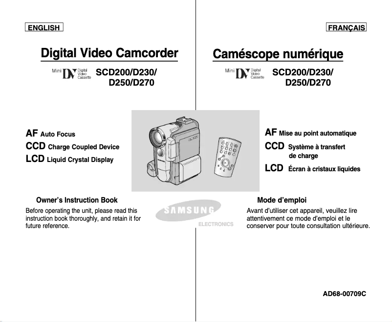 Page 1 de la notice Manuel utilisateur Samsung SCD230
