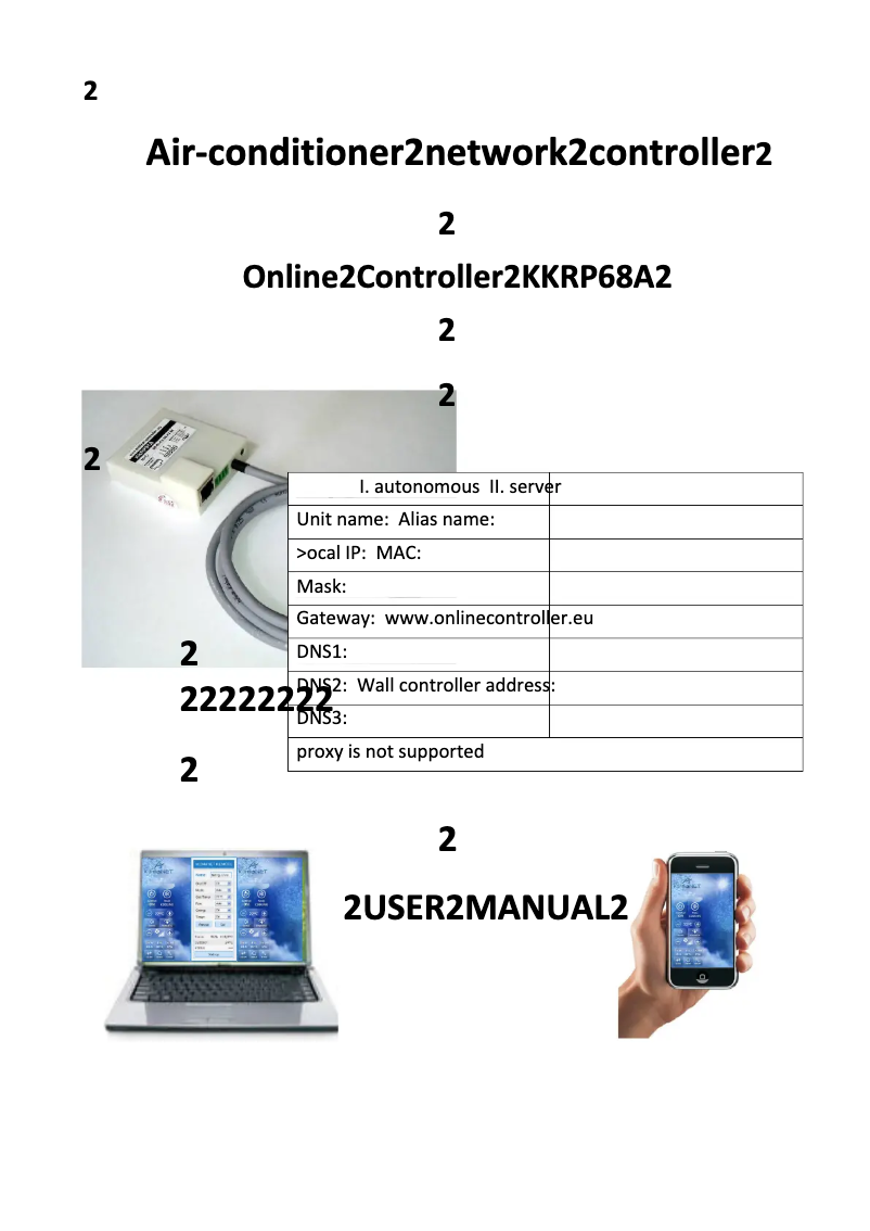 Page 1 de la notice Manuel utilisateur Daikin KKRP01A