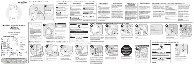 Page 1 de la notice Manuel utilisateur Whirlpool WG1202PH