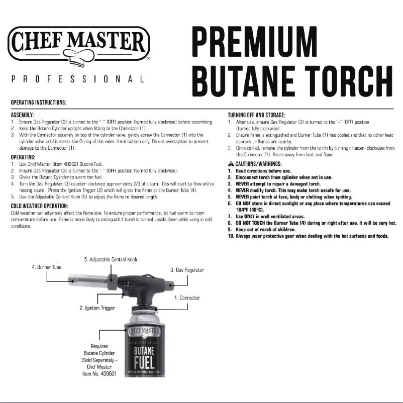 Page n°1 - Manuel utilisateur Chef Master 90022