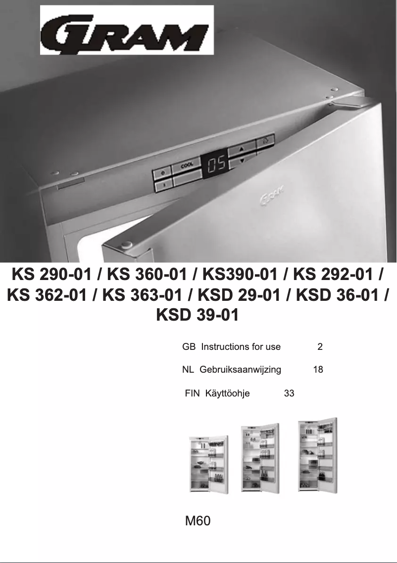 Page 1 de la notice Manuel utilisateur Gram KSD 29-01