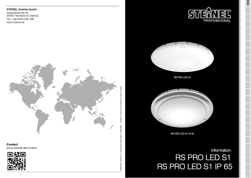 Image de la première page du manuel de l'appareil RS PRO LED S1