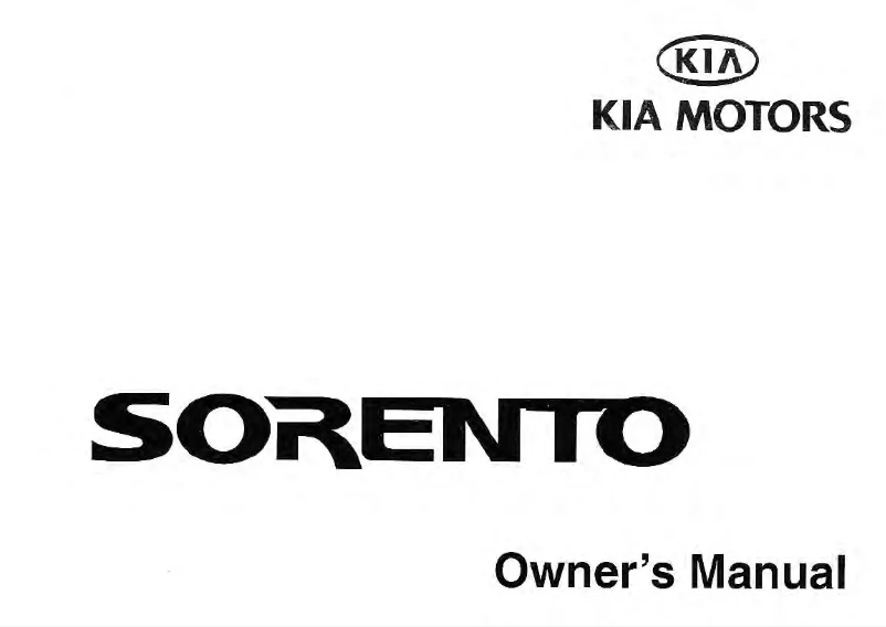 Page n°1 - Manuel utilisateur Kia Sorento (2003)