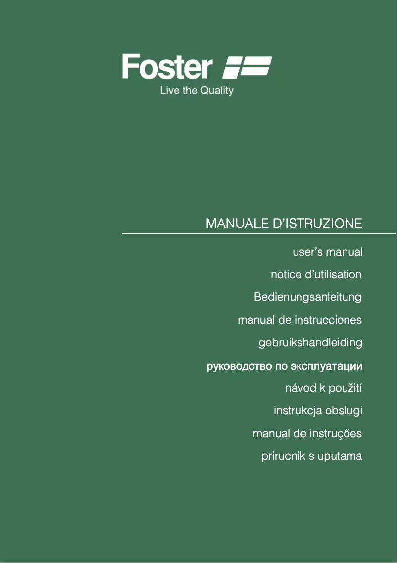 Page n°1 - Manuel utilisateur Foster 7680 000