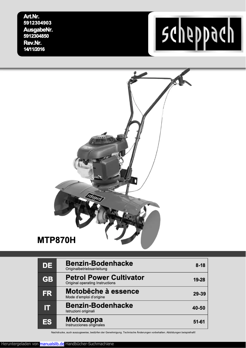 Image de la première page du manuel de l'appareil HS720B