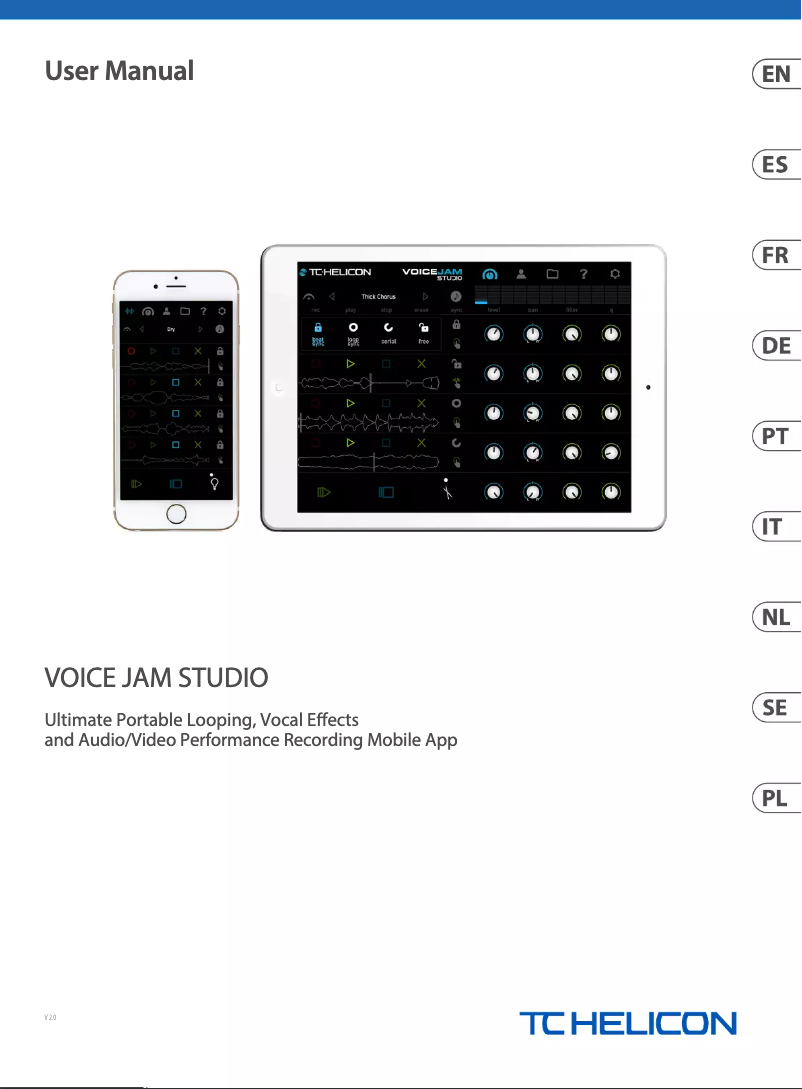 Image de la première page du manuel de l'appareil Voice Jam Studio