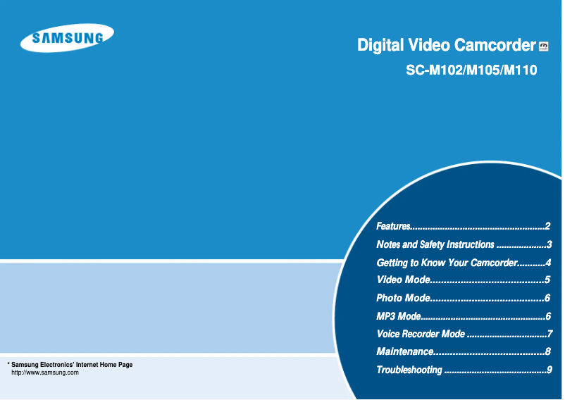 Image de la première page du manuel de l'appareil SC-M110