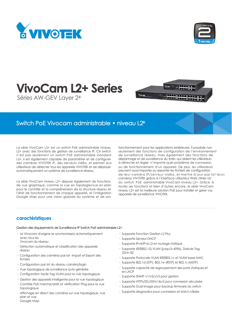 Page n°1 - Fiche technique Vivotek AW-GEV-267A-370