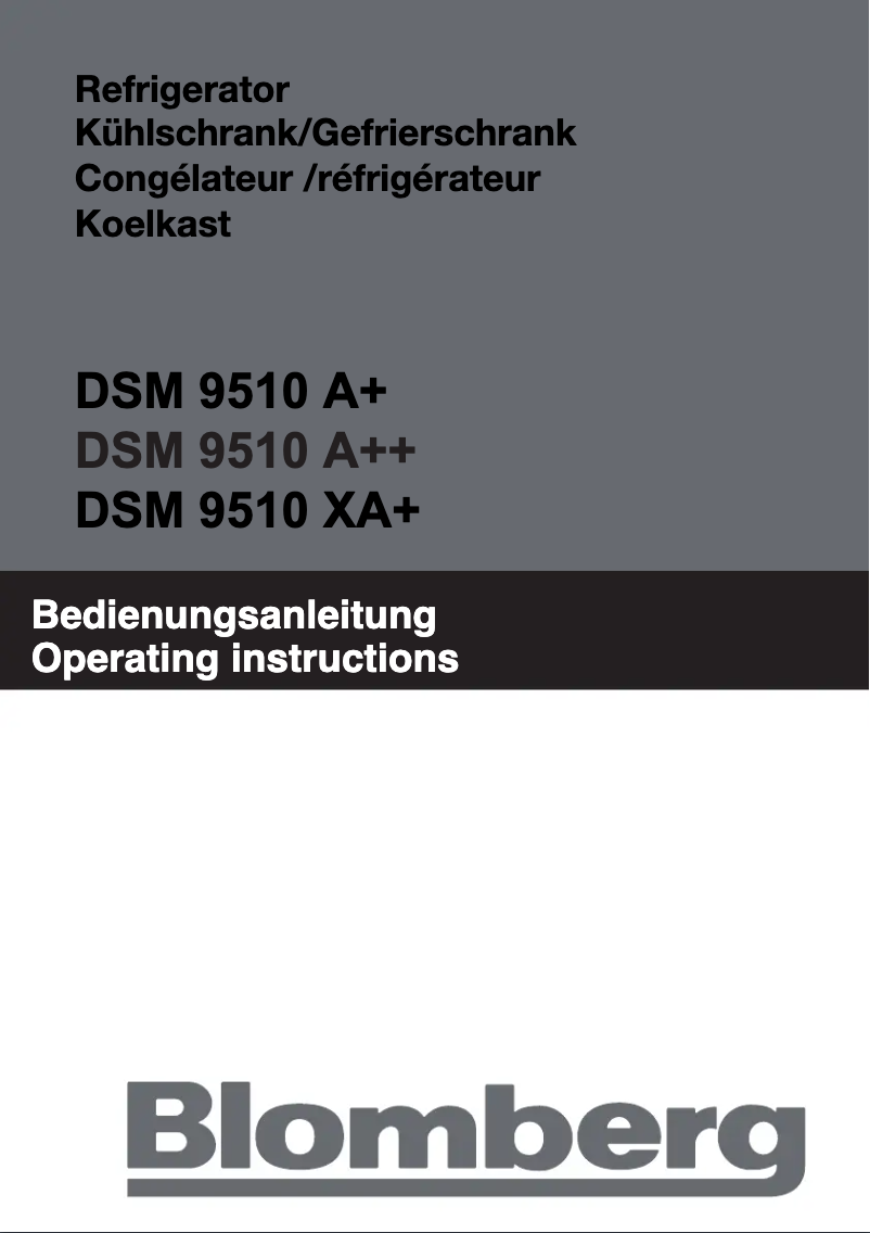 Page n°1 - Manuel utilisateur Blomberg DSM 9510 A++