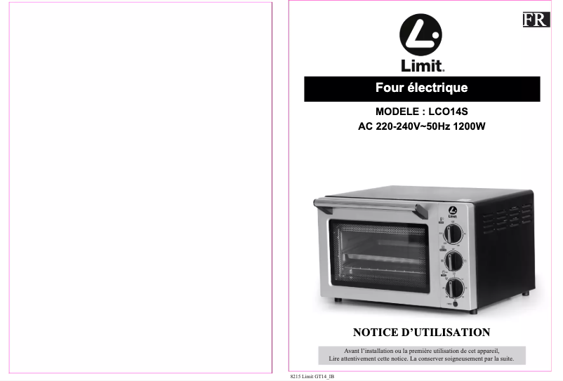 Page 1 de la notice Manuel utilisateur Limit LCO14S