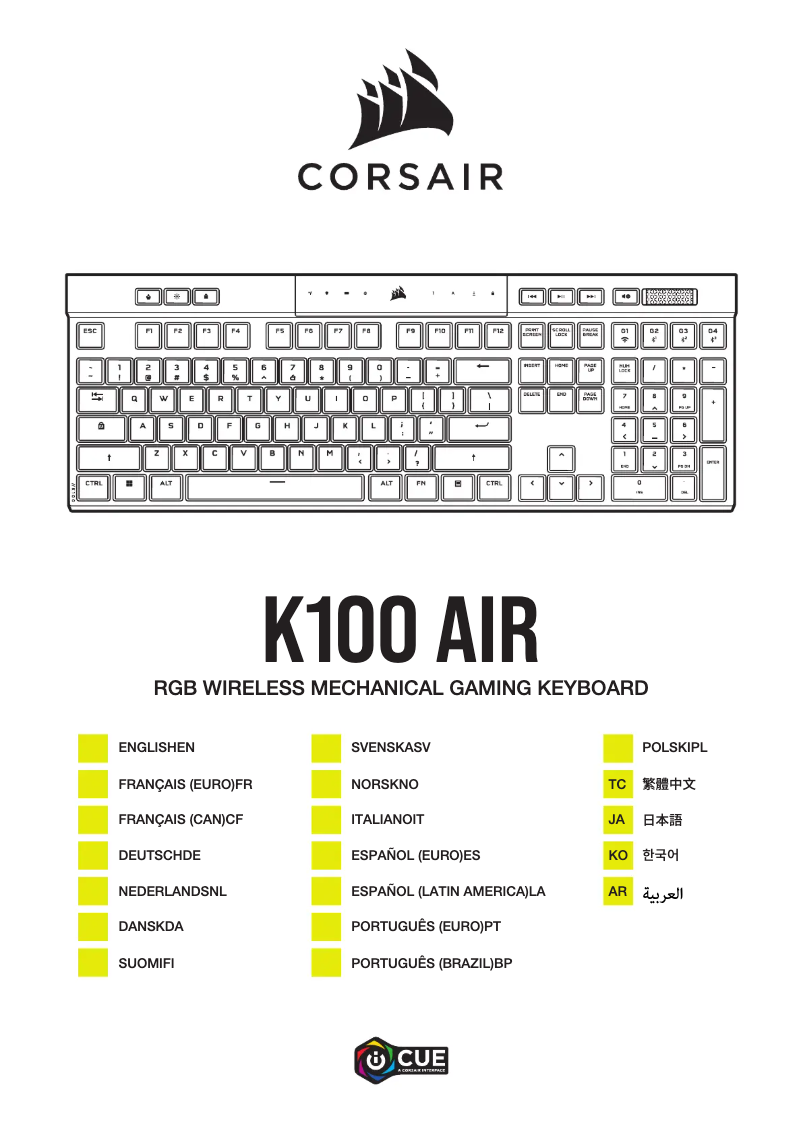 Page n°1 - Guide de démarrage rapide Corsair K100 Air