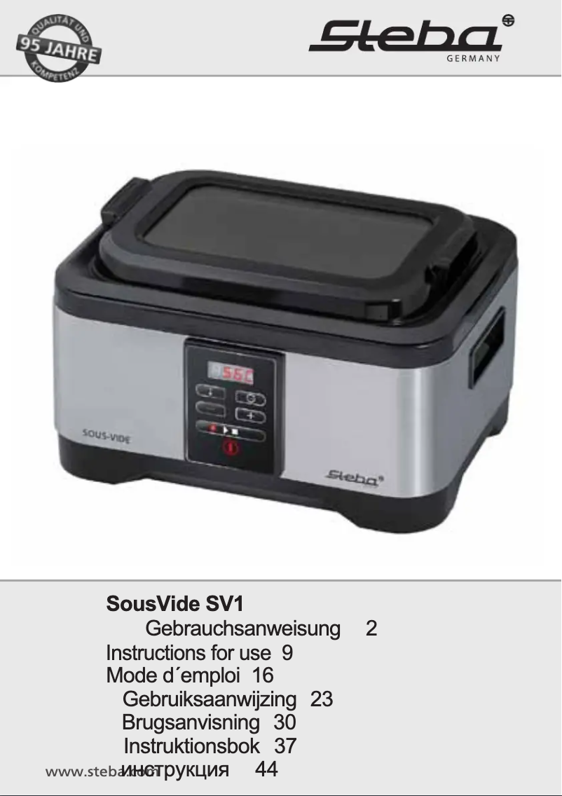 Page n°1 - Manuel utilisateur Steba SV 1 Precise