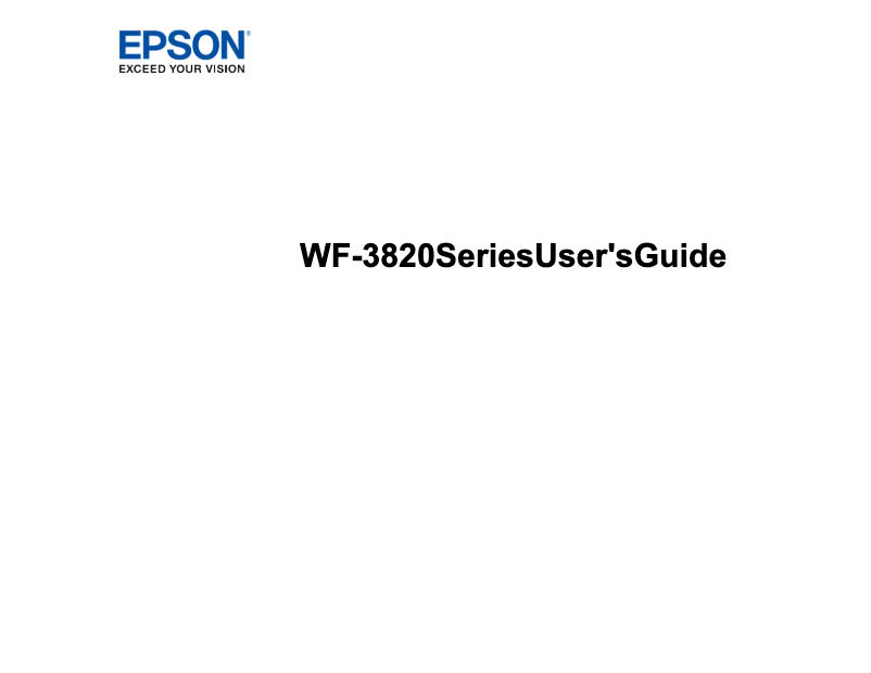 Page n°1 - Manuel utilisateur Epson WorkForce Pro WF-3820