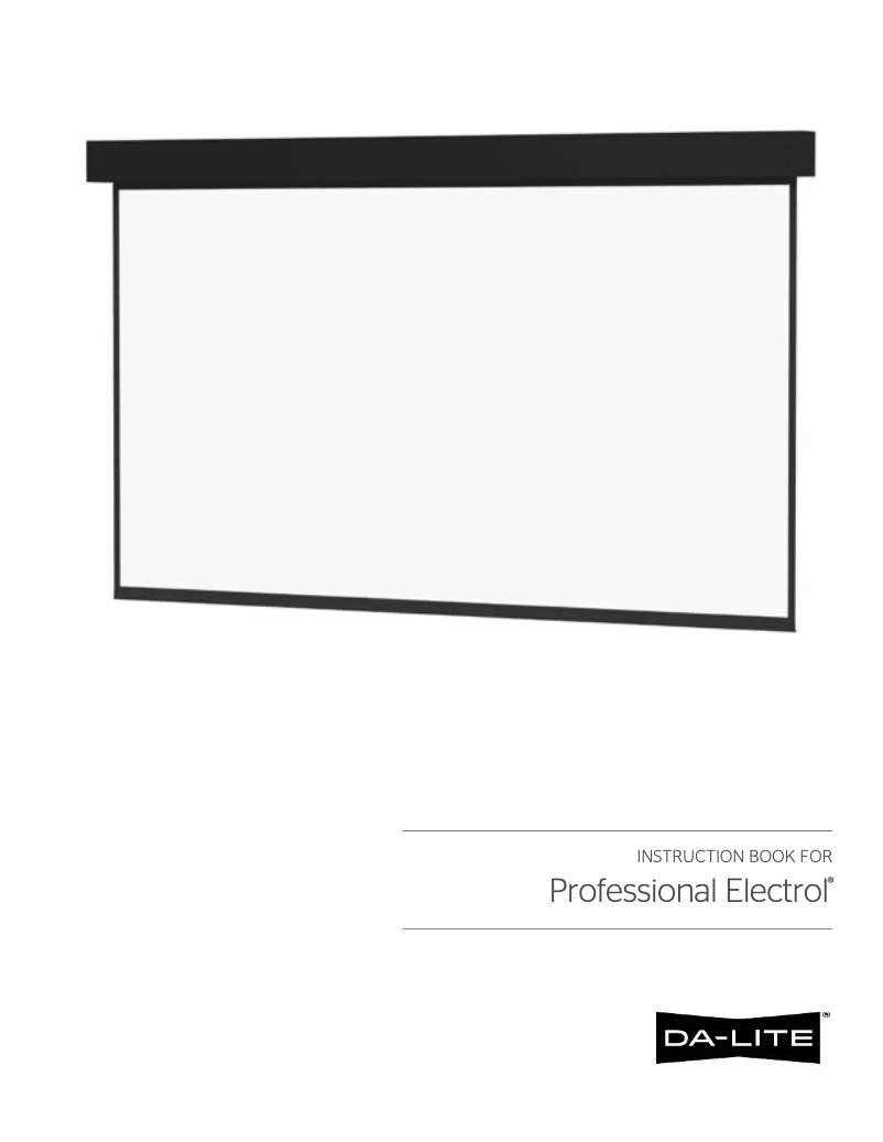 Page 1 de la notice Guide d'installation Da-Lite Professional Electrol