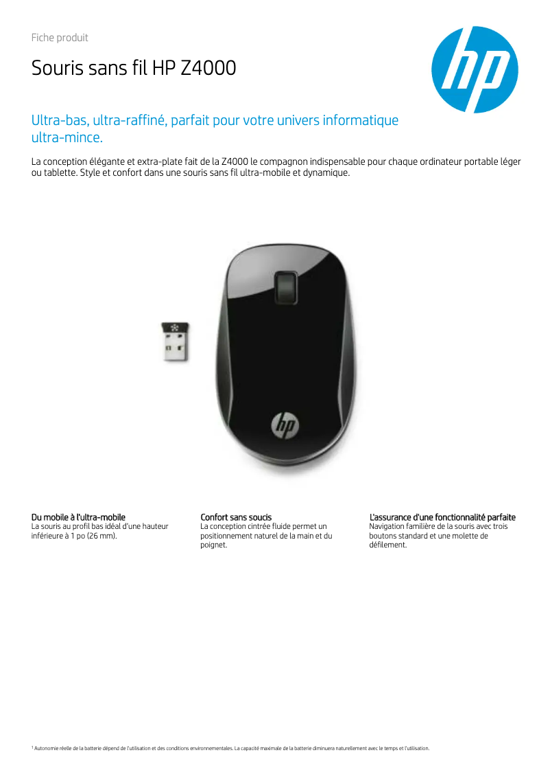 Page n°1 - Manuel utilisateur HP Z4000