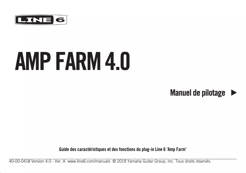 Page 1 de la notice Manuel utilisateur Line 6 Amp Farm 4.0