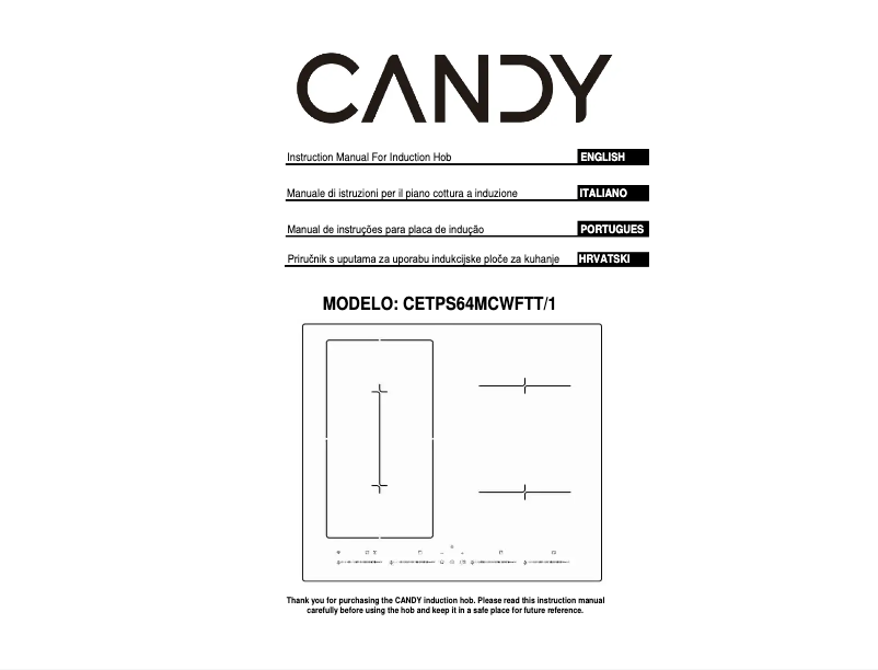 Page 1 de la notice Manuel utilisateur Candy CETPS64MCWFTT/1