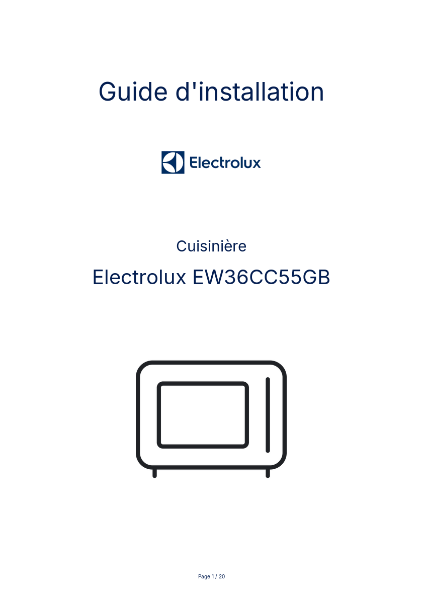 Image de la première page du manuel de l'appareil EW36CC55GB